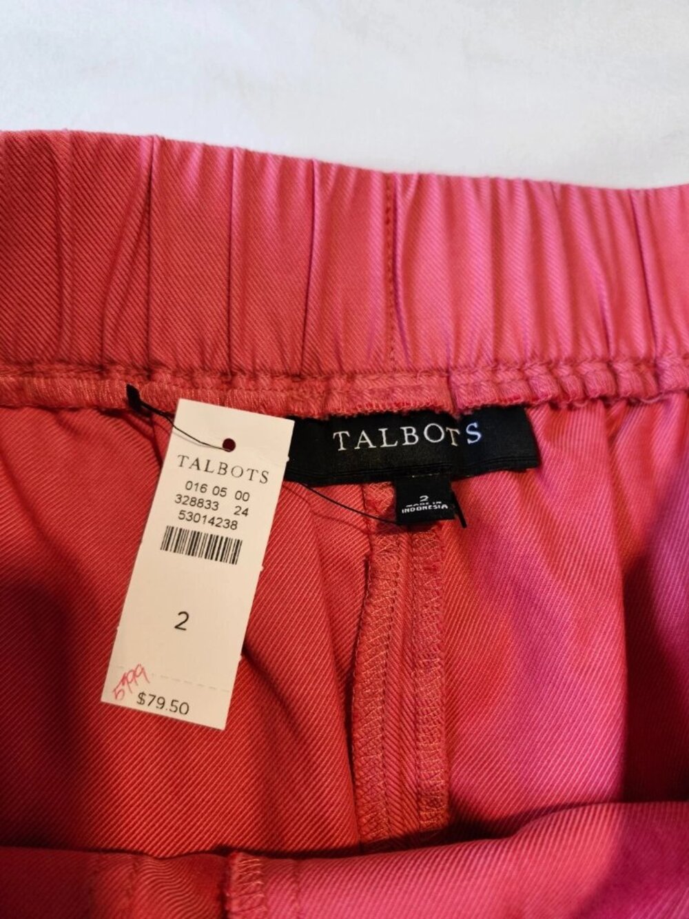 Talbots Pull-on Pants Coral size 2 Workleisure nwt - Picture 5 of 10